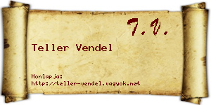 Teller Vendel névjegykártya